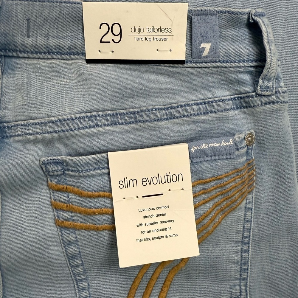 7 For All Mankind Sky Blue Boot Cut Jeans